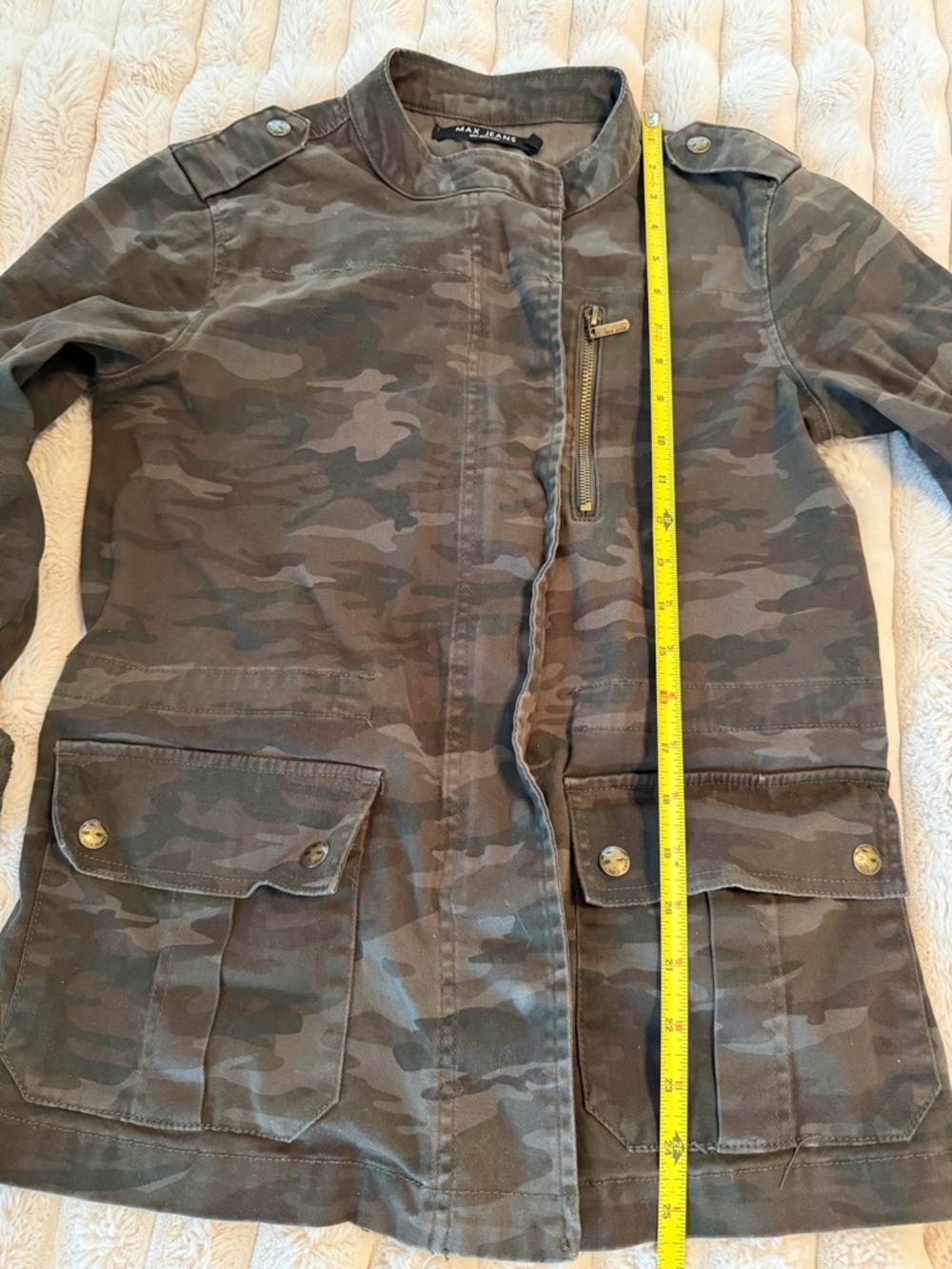 Women’s Max Jeans Olive Camo Utility Jacket